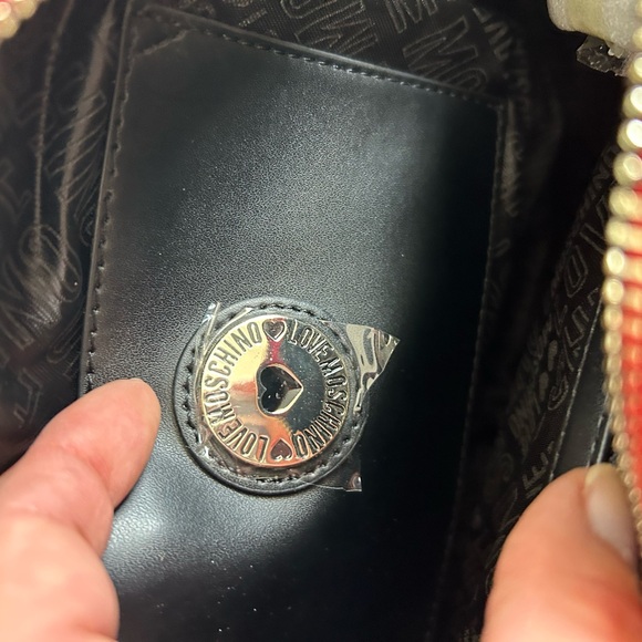 🆕LOVE MOSCHINO Faux croc-effect and pebble leather shoulder bag - Picture 6 of 8